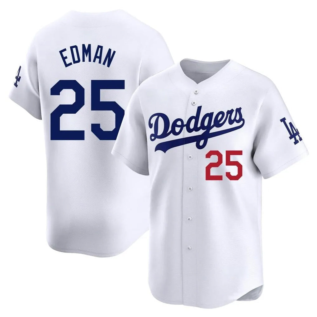 Seanshop LA.Dodgers #25 Tommy Edman Player White Limited Home Stitched Jerseys