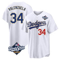 Seanshop LA.Dodgers #34 Fernando Valenzuela Player Gold White World Series 2026 Collection Stadium Limited Stitched Jerseys
