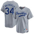 Seanshop LA.Dodgers #34 Fernando Valenzuela Player Gray Game Limited Home Stitched Jerseys