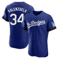 Seanshop LA.Dodgers #34 Fernando Valenzuela Player Royal City Connect Elite Home Stitched Jerseys