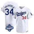 Seanshop LA.Dodgers #34 Fernando Valenzuela Player White World Series Meet Limited Home Stitched Jerseys