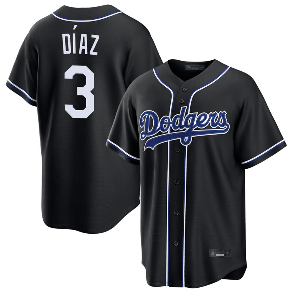 Seanshop LA.Dodgers #3 Edwin D¨ªaz Player Black Carbon Limited Home Stitched Jerseys