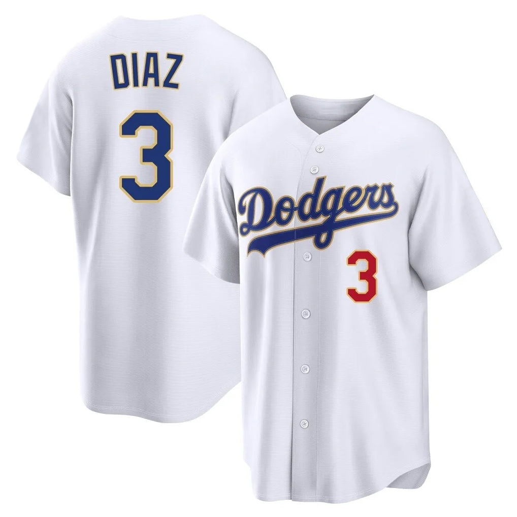 Seanshop LA.Dodgers #3 Edwin D¨ªaz Player Gold White 2026 Collection Stadium Limited Stitched Jerseys