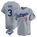 Seanshop LA.Dodgers #3 Edwin D¨ªaz Player Gray World Series Meet Limited Home Stitched Jerseys