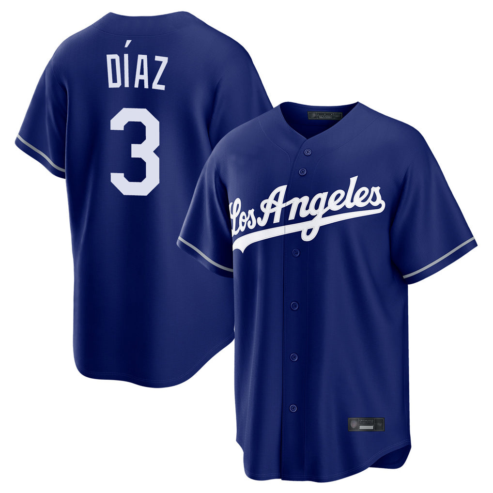 Seanshop LA.Dodgers #3 Edwin D¨ªaz Player Royal Game Stitched Jerseys