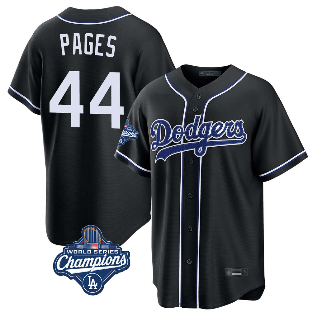 Seanshop LA.Dodgers #44 Andy Pages Player Black World Series Meet Carbon Limited Home Stitched Jerseys