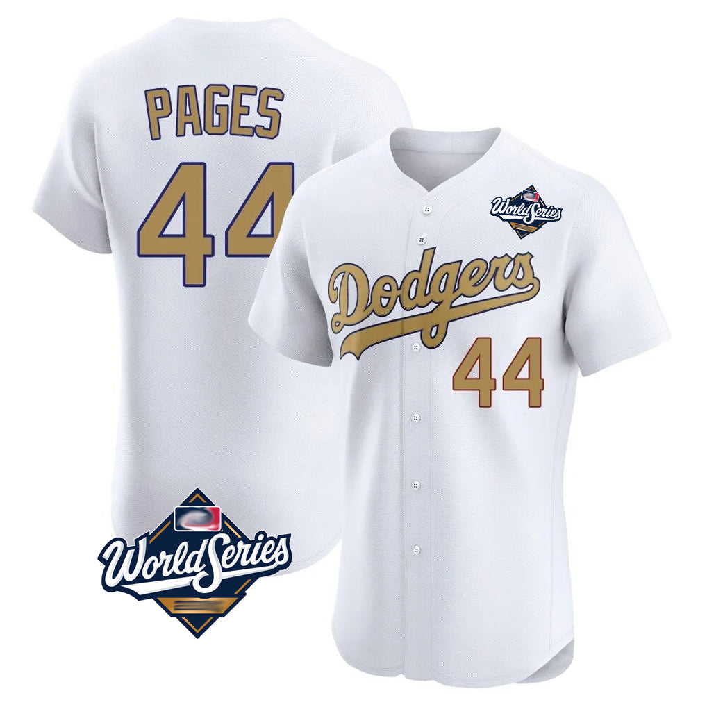 Seanshop LA.Dodgers #44 Andy Pages Player Gold World Series Limited Elite Home Stitched Jerseys