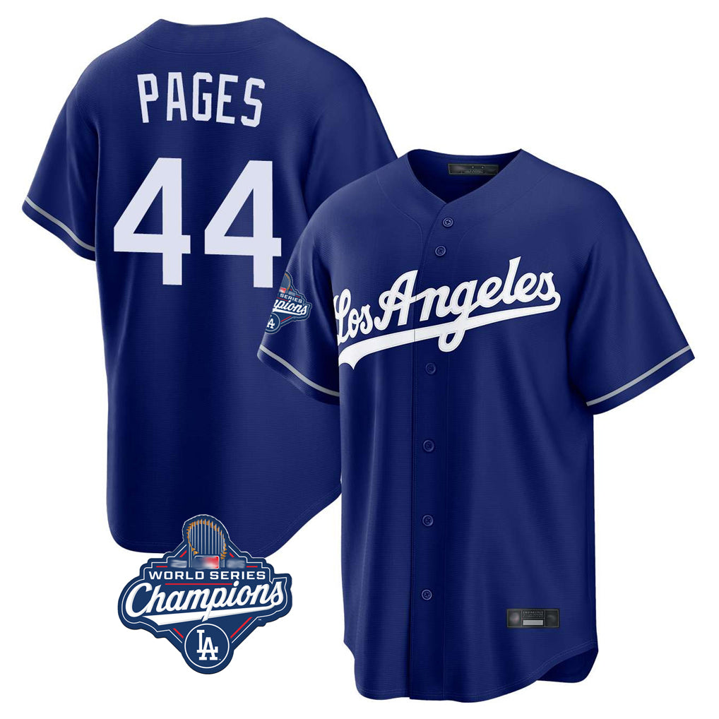 Seanshop LA.Dodgers #44 Andy Pages Player Royal World Series Meet Game Stitched Jerseys