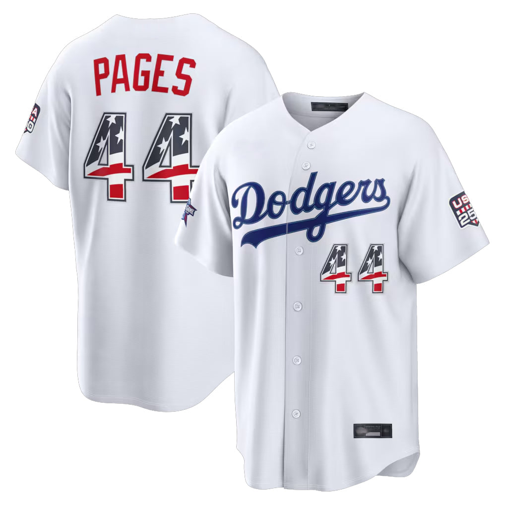 Seanshop LA.Dodgers #44 Andy Pages Player White 2026 All-Star Edition Stars & Stripes Home Game Stitched Jerseys