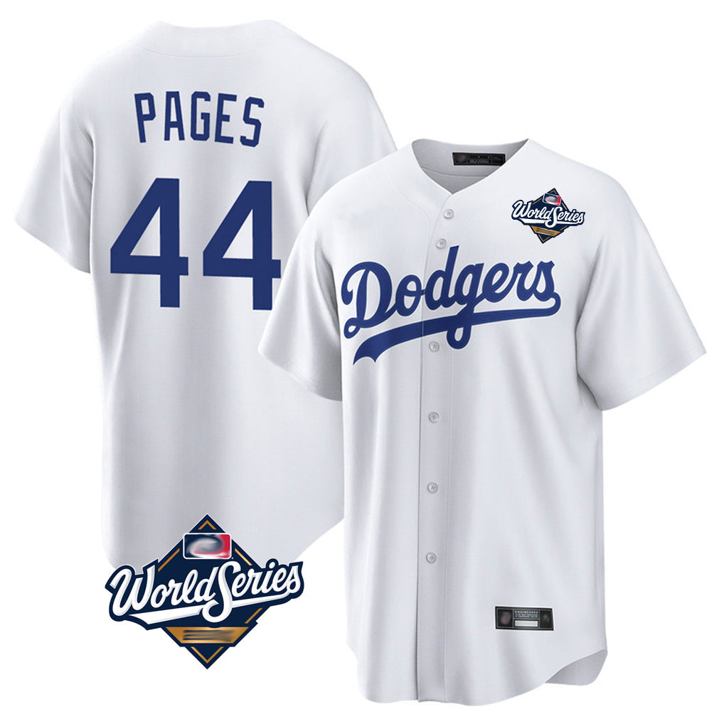 Seanshop LA.Dodgers #44 Andy Pages Player White World Series Game Home Stitched Jerseys