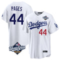 Seanshop LA.Dodgers #44 Andy Pages Player White World Series Home Game Stitched Jerseys
