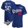 Seanshop LA.Dodgers #50 Mookie Betts Player Royal World Series Limited Elite Home Stitched Jerseys