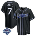 Seanshop LA.Dodgers #7 Blake Snell Player Black Carbon Limited World Series Meet Home Stitched Jerseys