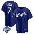 Seanshop LA.Dodgers #7 Blake Snell Player Royal Game World Series Meet Stitched Jerseys