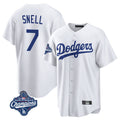 Seanshop LA.Dodgers #7 Blake Snell Player White Game World Series Meet Stitched Jerseys