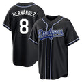 Seanshop LA.Dodgers #8 Enrique Hern¡§¡éndez Player Black Carbon Limited Home Stitched Jerseys