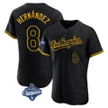 Seanshop LA.Dodgers #8 Enrique Hern¡§¡éndez Player Black World Series Meet Snake Skin City Limited Elite Home Stitched Jerseys