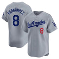 Seanshop LA.Dodgers #8 Enrique Hern¡§¡éndez Player Gray Limited Home Stitched Jerseys