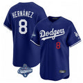 Seanshop LA.Dodgers #8 Enrique Hern¡§¡éndez Player Royal World Series Meet Limited Home Stitched Jerseys