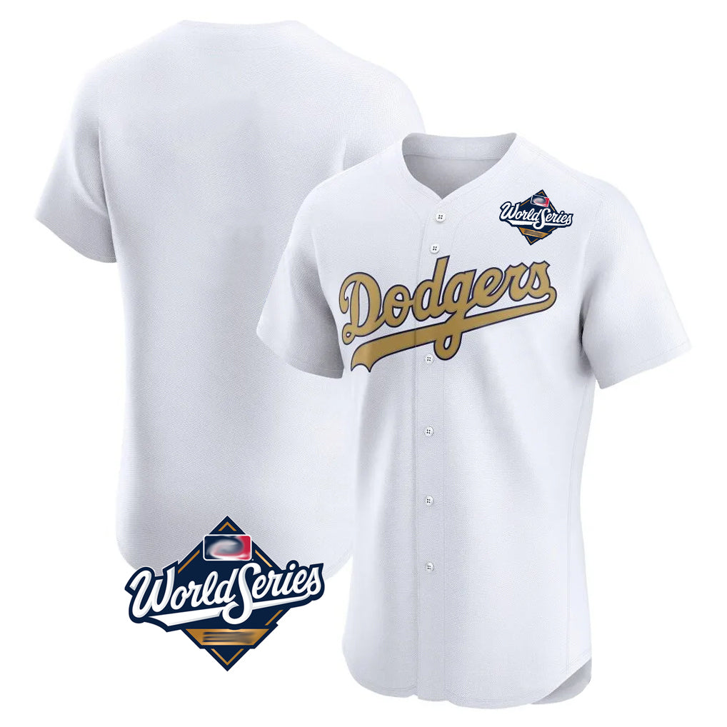 Seanshop LA.Dodgers Blank Player Gold Limited Elite Home World Series Stitched Jerseys