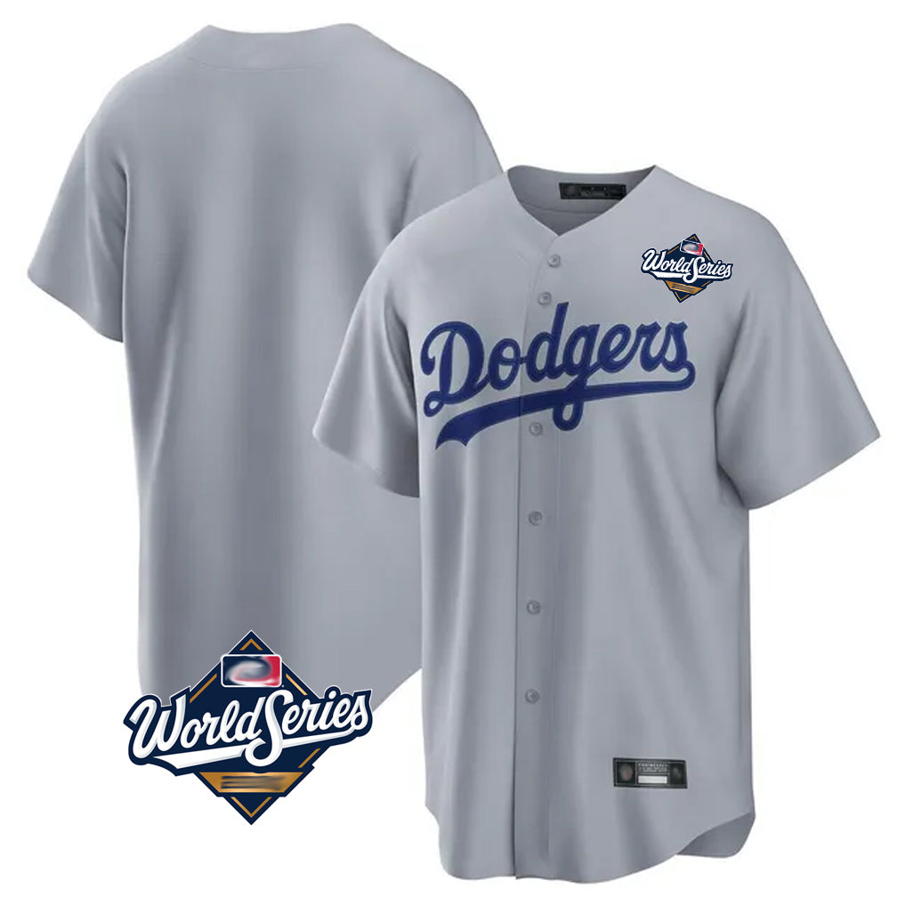 Seanshop LA.Dodgers Blank Player Gray Game Home World Series Stitched Jerseys