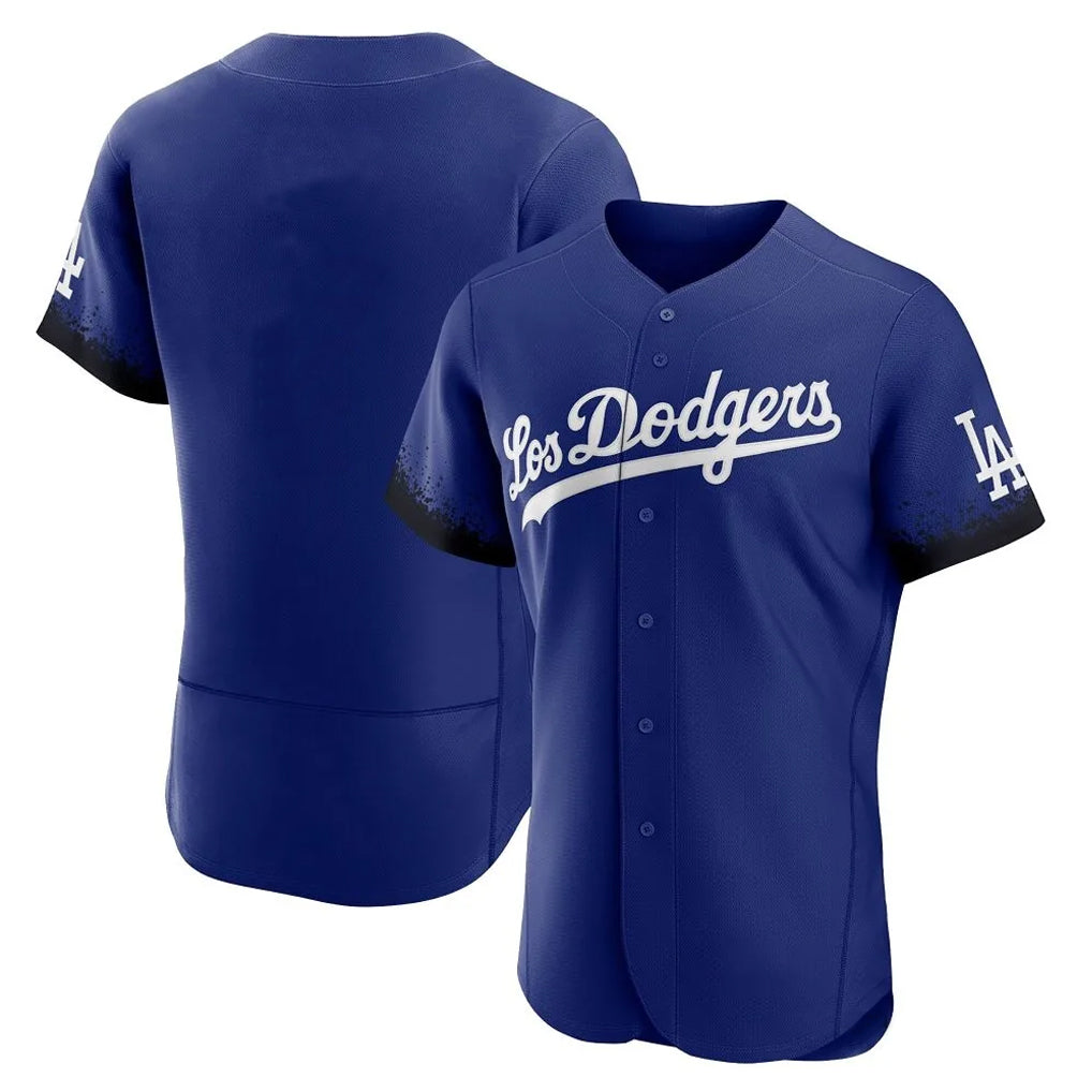 Seanshop LA.Dodgers Blank Player Royal City Connect Elite Home Stitched Jerseys