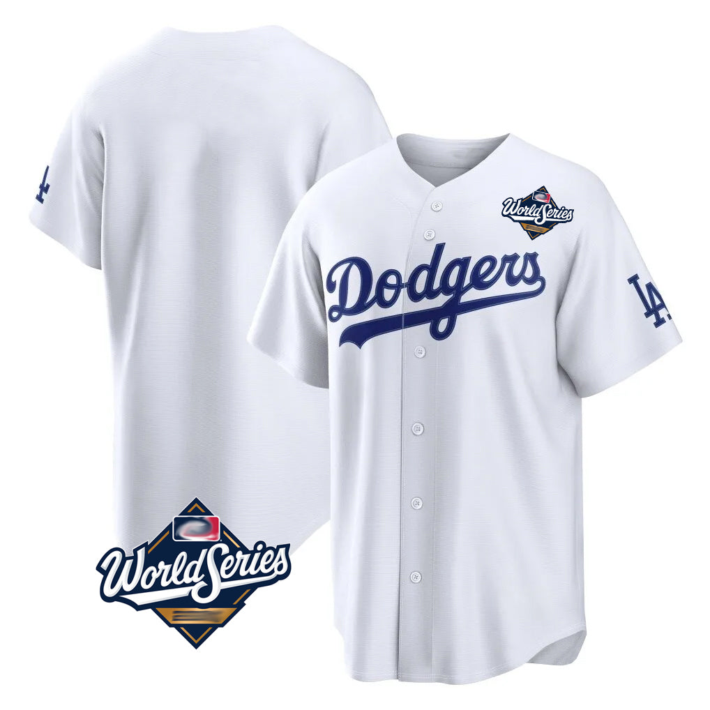 Seanshop LA.Dodgers Blank Player White Home Game World Series Stitched Jerseys
