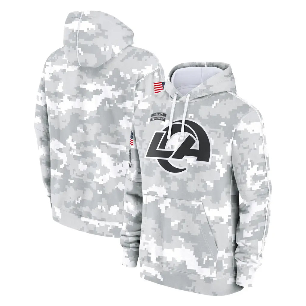 Seanshop LA.Rams Arctic Camo Salute to Service Hoodies Limited Game Blank Player Stitched Jerseys