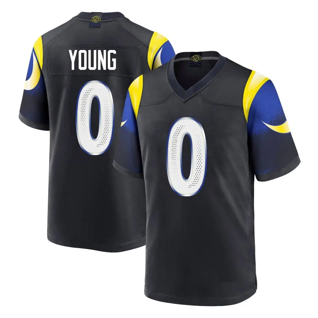 Seanshop LA.Rams #0 Byron Young Player Black Midnight Rivalries Collection Home Game Stitched Jerseys