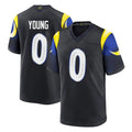 Seanshop LA.Rams #0 Byron Young Player Black Midnight Rivalries Collection Home Game Stitched Jerseys