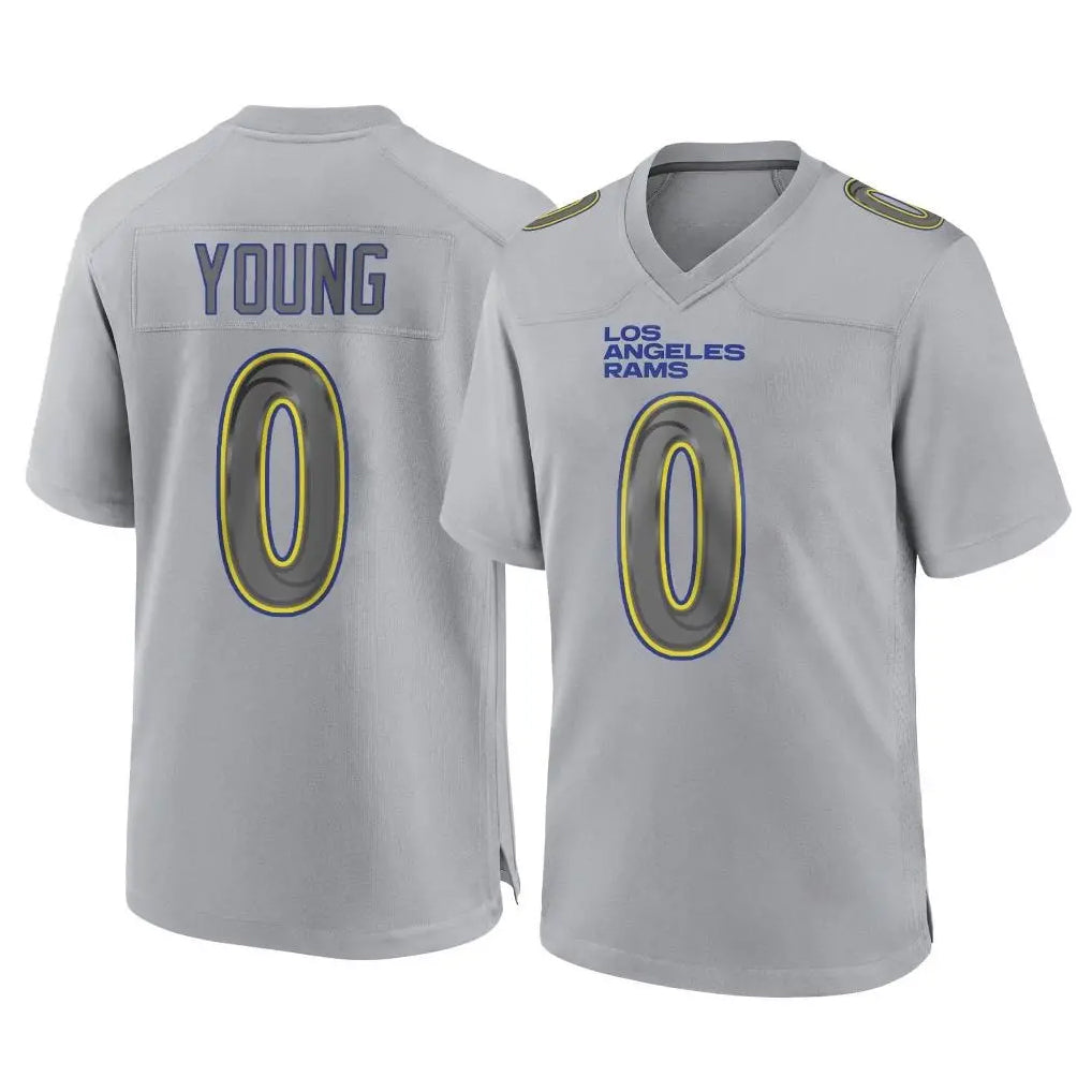 Seanshop LA.Rams #0 Byron Young Player Gray Atmosphere Fashion Home Game Stitched Jerseys