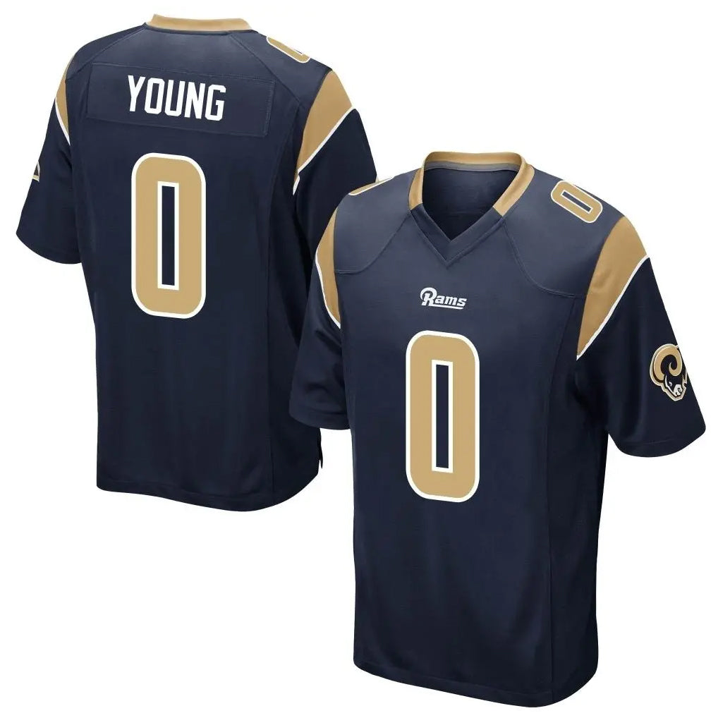 Seanshop LA.Rams #0 Byron Young Player Navy Home Game Stitched Jerseys