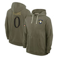 Seanshop LA.Rams #0 Byron Young Player Olive Salute to Service Pullover Hoodies Limited Stitched Jerseys