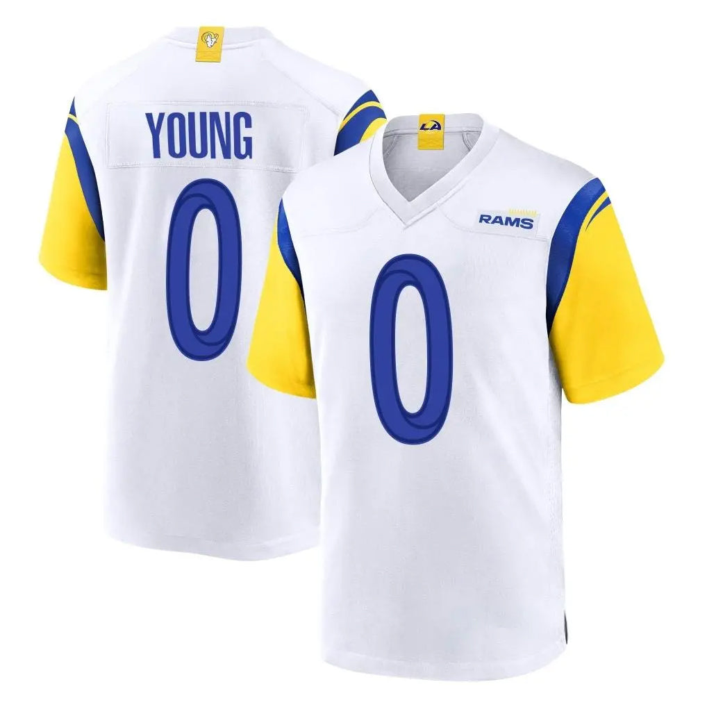 Seanshop LA.Rams #0 Byron Young Player White Home Game Stitched Jerseys