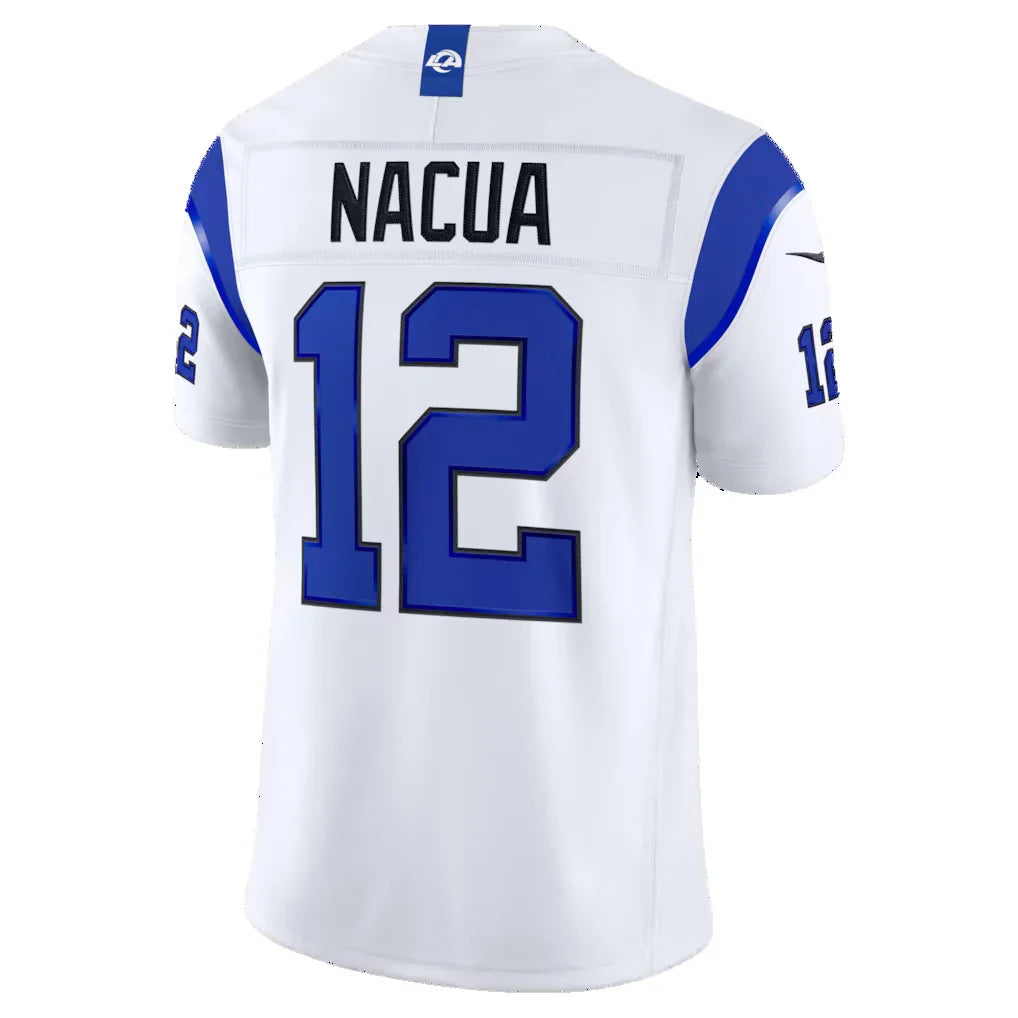 LA.Rams #12 Puka Nacua Fearsome White Seanshop Vapor F.U.S.E. Stitched Limited Stitched Jerseys