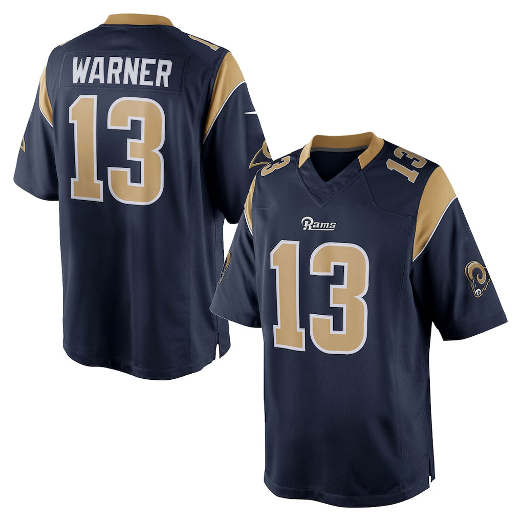 Seanshop LA.Rams #13 Kurt Warner Player Navy Retired Limited Stitched Jerseys
