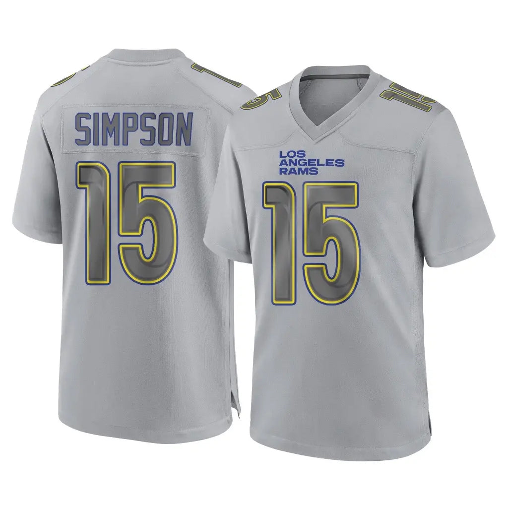 Seanshop LA.Rams #15 Ty Simpson Player Gray Atmosphere Fashion Home Game Stitched Jerseys