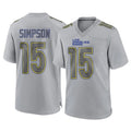 Seanshop LA.Rams #15 Ty Simpson Player Gray Atmosphere Fashion Home Game Stitched Jerseys