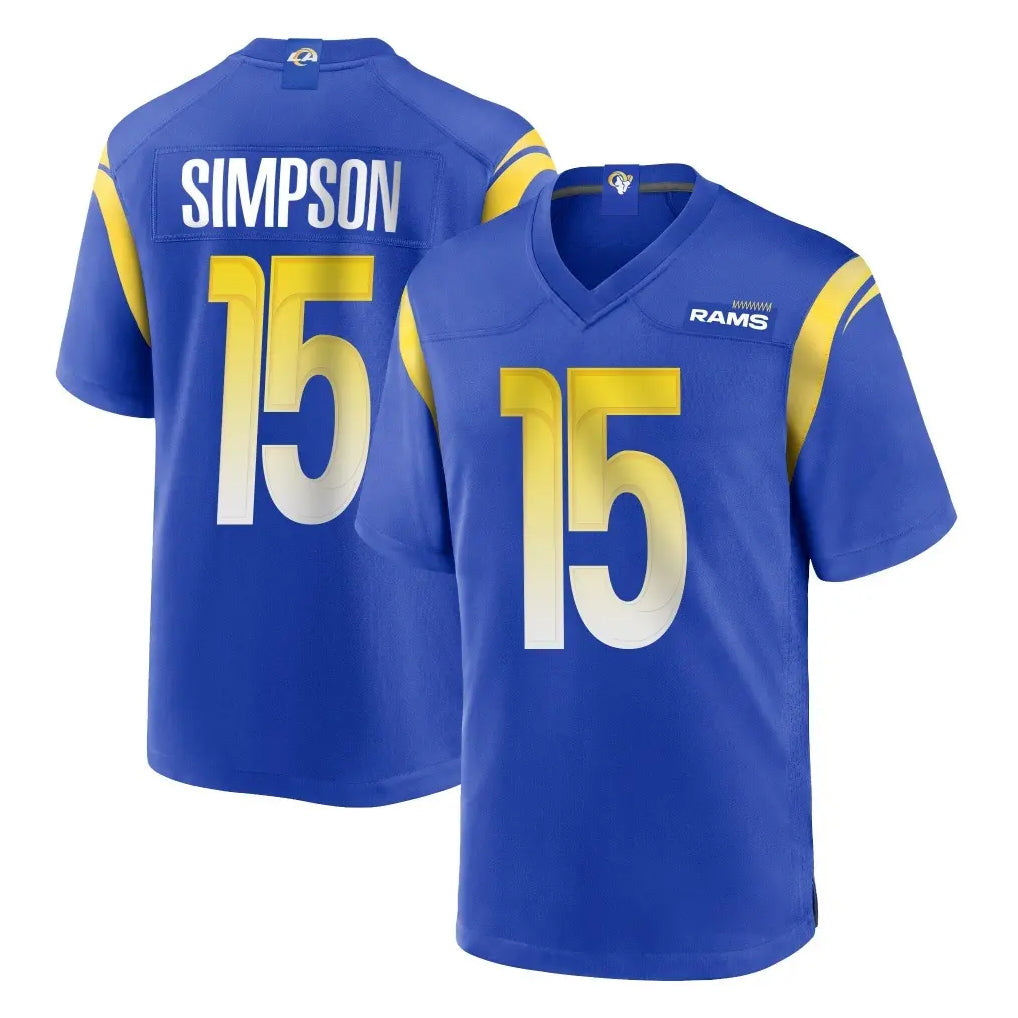 Seanshop LA.Rams #15 Ty Simpson Player Royal Home Game Stitched Jerseys