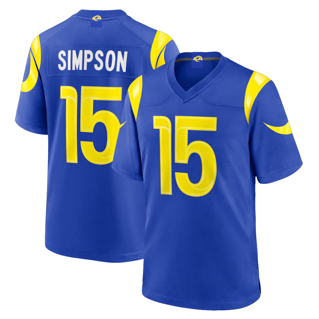 Seanshop LA.Rams #15 Ty Simpson Player Royal Limited Home Game Stitched Jerseys