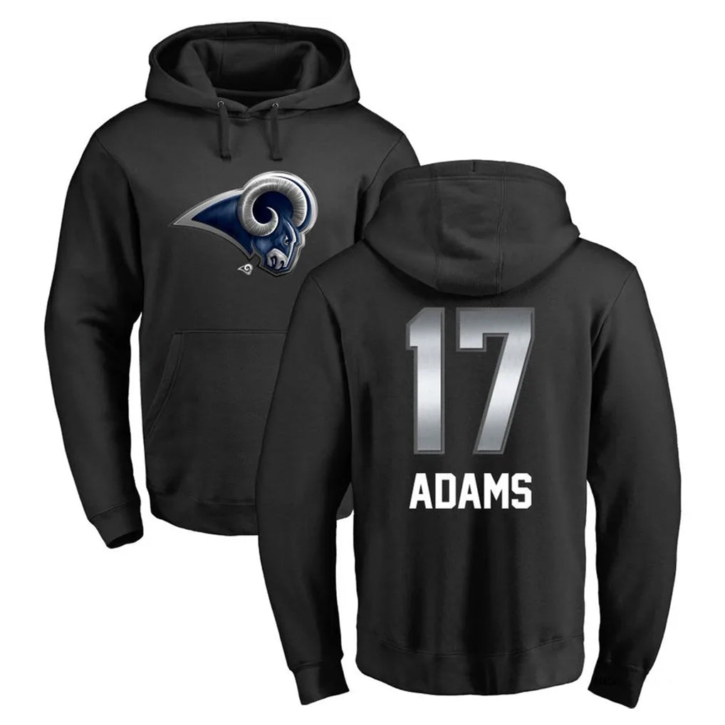 Seanshop LA.Rams #17 Davante Adams Player Black Pullover Hoodie Limited Game Stitched Jerseys