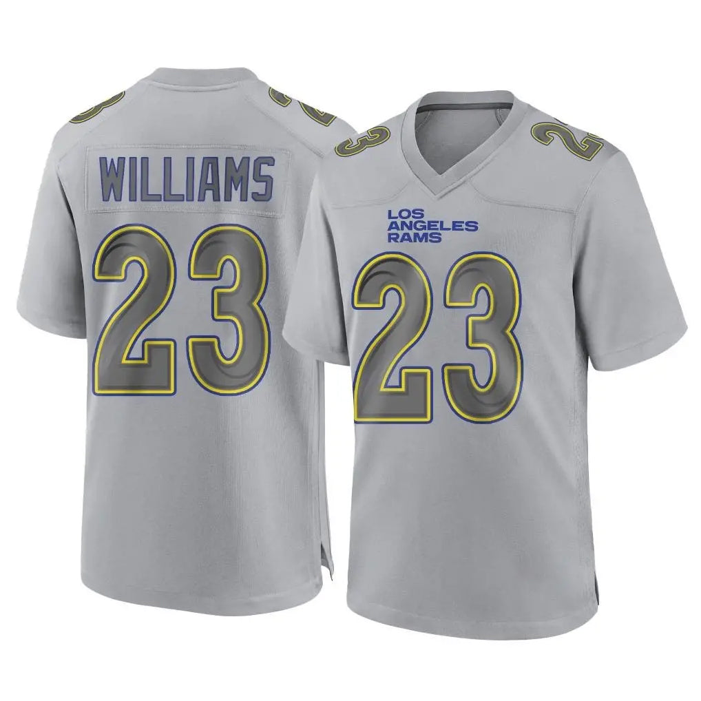 Seanshop LA.Rams #23 Kyren Williams Player Gray Atmosphere Fashion Home Game Stitched Jerseys