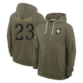 Seanshop LA.Rams #23 Kyren Williams Player Olive Salute to Service Pullover Hoodies Limited Stitched Jerseys