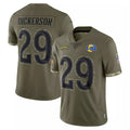 Seanshop LA.Rams #29 Eric Dickerson Player Olive Salute To Service Limited Stitched Jerseys