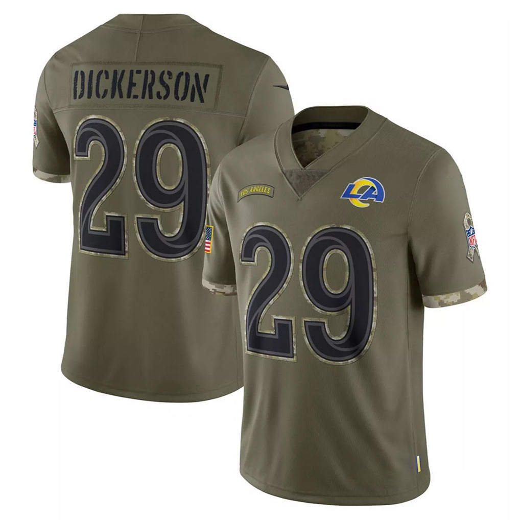 Seanshop LA.Rams #29 Eric Dickerson Player Olive Salute To Service Limited Stitched Jerseys