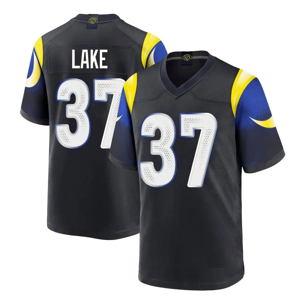 Seanshop LA.Rams #37 Quentin Lake Player Black Midnight Rivalries Collection Home Game Stitched Jerseys