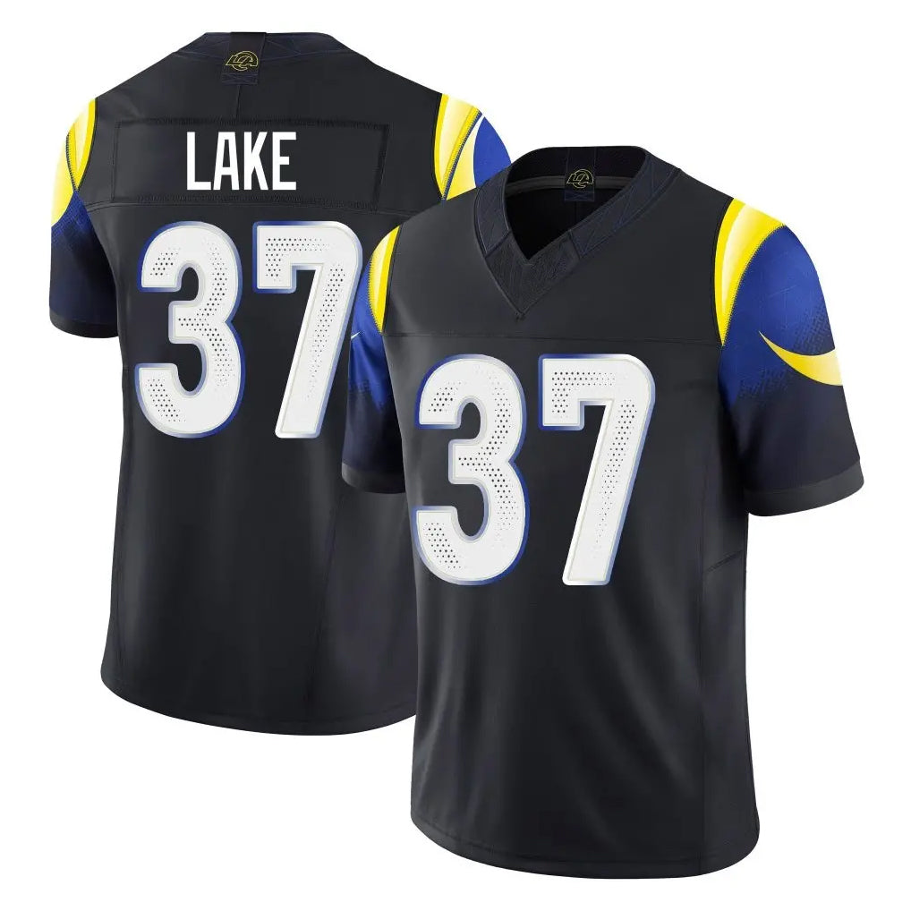 Seanshop LA.Rams #37 Quentin Lake Player Black Midnight Rivalries Collection Limited Home Game Stitched Jerseys