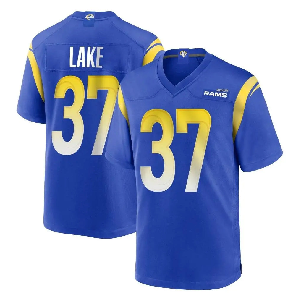 Seanshop LA.Rams #37 Quentin Lake Player Royal Home Game Stitched Jerseys