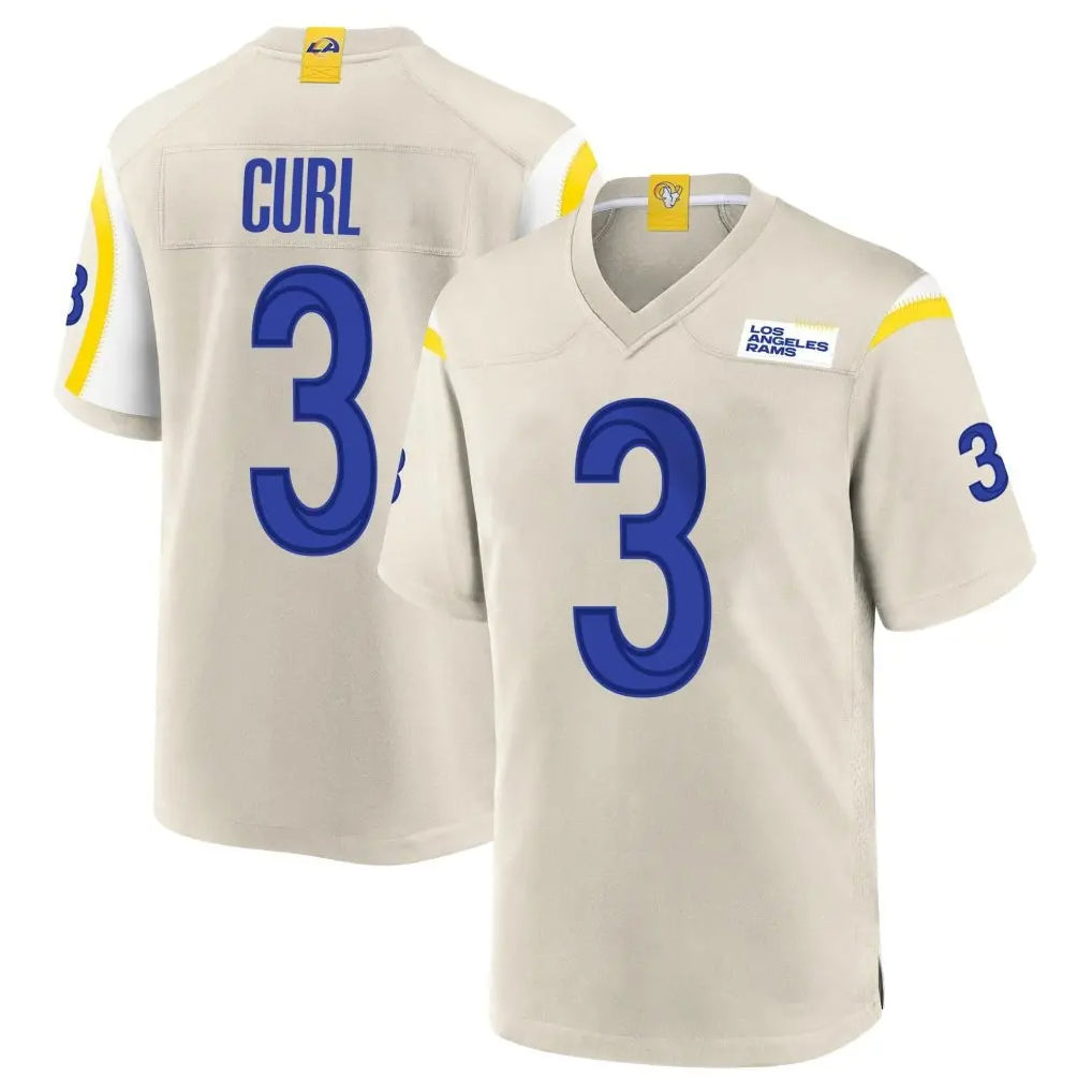 Seanshop LA.Rams #3 Kam Curl Player Bone Home Game Stitched Jerseys