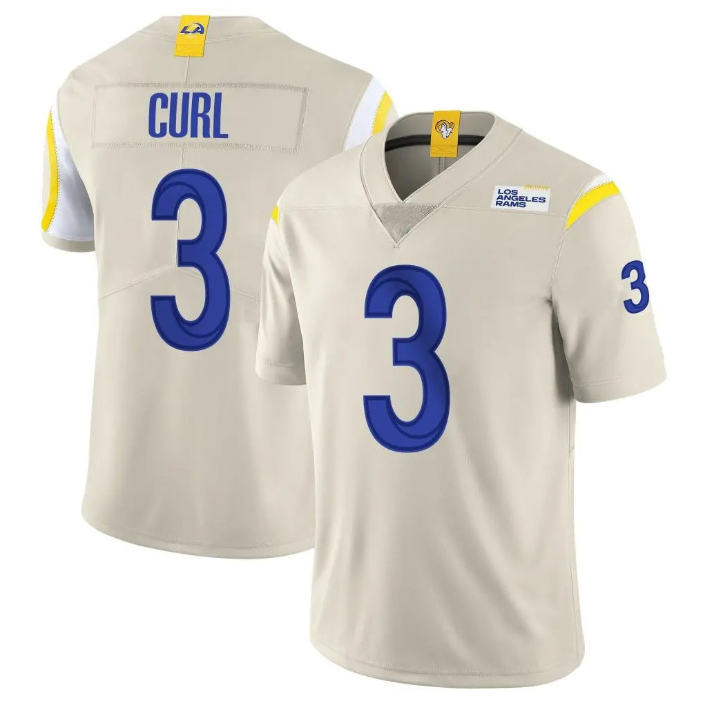 Seanshop LA.Rams #3 Kam Curl Player Bone Limited Vapor Home Game Stitched Jerseys